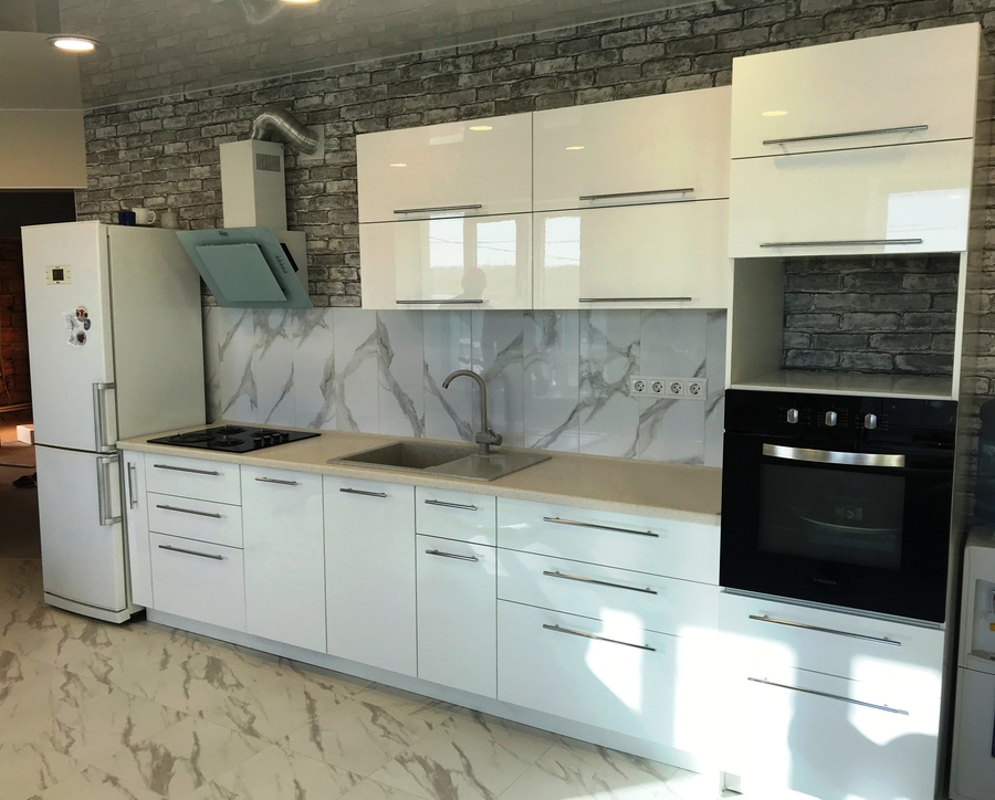 Белый кухонный гарнитур-Кухня МДФ в пластике «Модель 488»-фото2